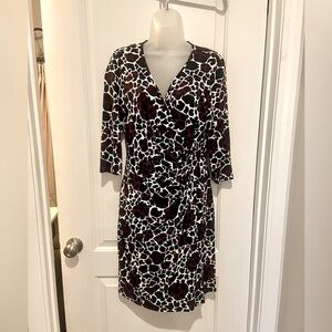 Laundry by Design Black White Purple Wrap Dress